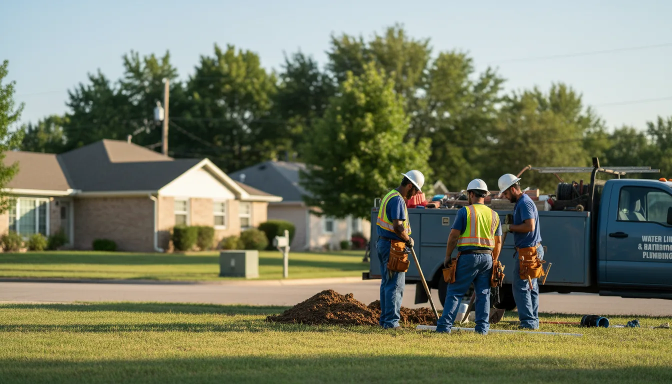 Residential water line and bathroom plumbing service in Amherst, NE